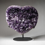 Massive Genuine Amethyst Clustered Heart + Custom Metal Stand