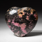 Genuine Polished Imperial Rhodonite Heart1 + Acrylic Display Stand // 300g
