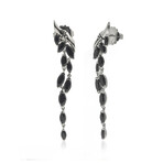 John Hardy Bamboo Sterling Silver + Black Spinel Earrings // Store Display