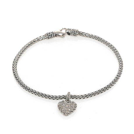 John Hardy Classic Chain Sterling Silver Diamond Bracelet // Store Display