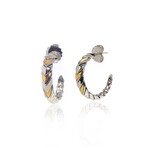 Legends Naga Sterling Silver + 18k Yellow Gold Earrings // Store Display