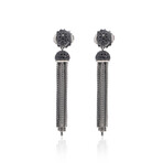 Classic Chain Sterling Silver + Black Spinel Earrings // Store Display