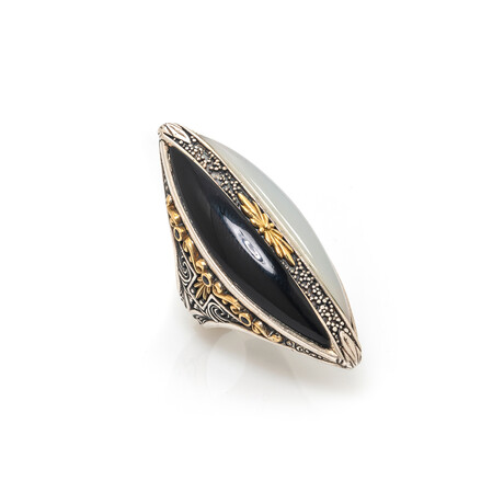 Konstantino Thetis Sterling Silver + White Agate Ring // Ring Size 7 // Store Display