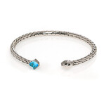 John Hardy // Classic Chain Sterling Silver + Blue Topaz Bracelet // 6" // Store Display