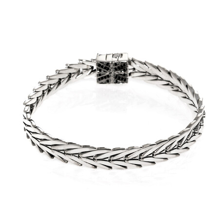 John Hardy Modern Chain Sterling Silver + Black Spinel Bracelet // Store Display