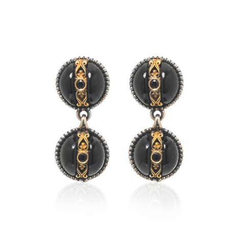 Konstantino Thetis Sterling Silver + Onyx Earrings // Store Display