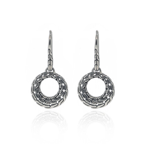 John Hardy Classic Chain Sterling Silver Earrings // Store Display