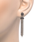 Classic Chain Sterling Silver + Black Spinel Earrings // Store Display