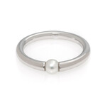 Mimi Milano Nagai Sirenette 18k White Gold + Pearl Ring // Ring Size 6.5 // Store Display