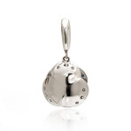 Mimi Milano 18k White Gold Diamond + Sapphire Rose Pendant // Store Display