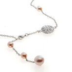 Mimi Milano Ognibene 18k White Gold Diamond + Pearl Necklace // Store Display