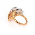 Mimi Milano 18k Rose + 18k White Gold Diamond + Sapphire Ring // Ring Size 7 // Store Display