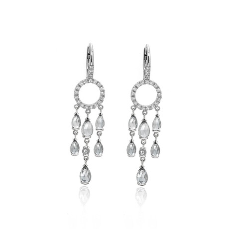 Mimi Milano Angie 18k White Gold Diamond + Topaz Earrings I // Store Display