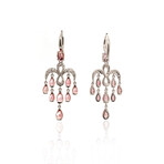 Angie 18k White Gold Diamond + Tourmaline Chandelier Earrings // Store Display