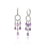Mimi Milano Angie 18k White Gold Diamond + Amethyst Earrings I // Store Display