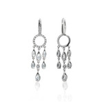 Mimi Milano Angie 18k White Gold Diamond + Topaz Earrings I // Store Display