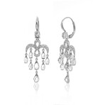 Angie 18k White Gold Diamond + Topaz Chandelier Earrings IV // Store Display