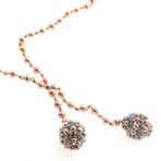 Garbo 18k Rose Gold + Pearl + Sapphire Necklace // 16" // Store Display