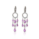 Mimi Milano Angie 18k White Gold Diamond + Amethyst Earrings II // Store Display