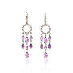 Mimi Milano Angie 18k White Gold Diamond + Amethyst Earrings I // Store Display