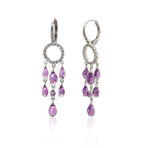 Mimi Milano Angie 18k White Gold Diamond + Amethyst Earrings II // Store Display