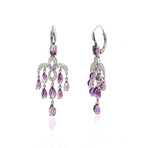 Mimi Milano Angie 18k White Gold Diamond + Amethyst Earrings III // Store Display