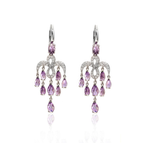 Mimi Milano Angie 18k White Gold Diamond + Amethyst Earrings III // Store Display