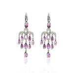 Mimi Milano Angie 18k White Gold Diamond + Amethyst Earrings III // Store Display