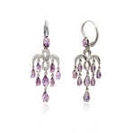 Mimi Milano Angie 18k White Gold Diamond + Amethyst Earrings III // Store Display