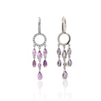 Mimi Milano Angie 18k White Gold Diamond + Amethyst Earrings I // Store Display