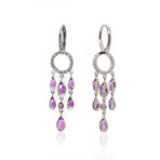 Mimi Milano Angie 18k White Gold Diamond + Amethyst Earrings II // Store Display