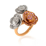Mimi Milano 18k Rose + 18k White Gold Diamond + Sapphire Ring // Ring Size 7 // Store Display