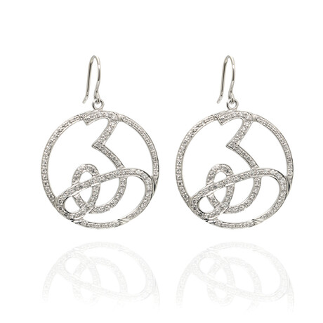 Mimi Milano Ideogrammi Good 18k White Gold + Diamond Earrings // Store Display