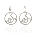 Mimi Milano Ideogrammi Good 18k White Gold + Diamond Earrings // Store Display