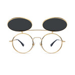 Unisex 50-50 Flip Sunglasses // Black + Gold