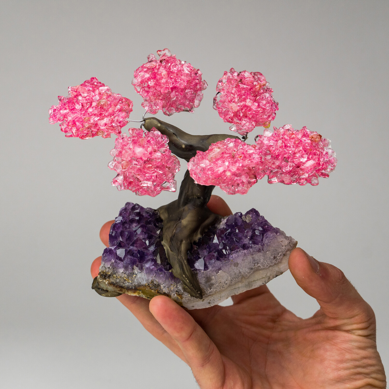 The Love Tree // Genuine Rose Quartz Clustered Gemstone Tree on ...