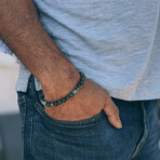 Labradorite + Imperial Jasper Bead Bracelet // Gray + Blue + Silver