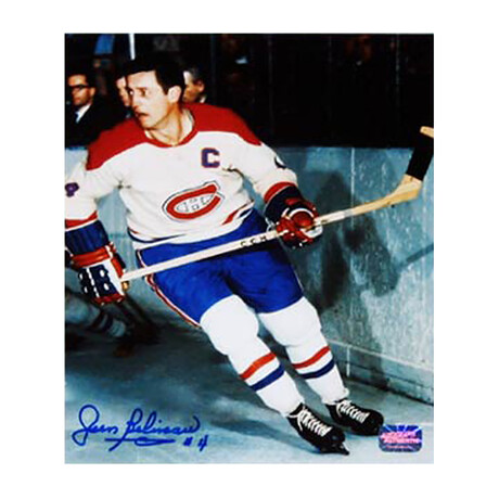 Jean Beliveau Autographed 8x10 Photograph (White) - Montreal Canadiens