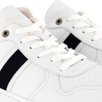 Marable Vegan Sneaker // White + Navy (Men's Euro Size 40)