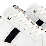 Renwick Vegan Sneaker // White + Navy (Men's Euro Size 40)