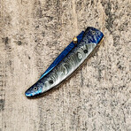 Colored Spacer Ionized Damascus Folder // Damascus Fill