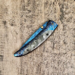 Colored Spacer Ionized Damascus Folder // Damascus Fill