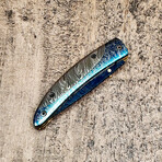 Colored Spacer Ionized Damascus Folder // Damascus Fill