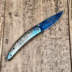 Colored Spacer Ionized Damascus Folder // Damascus Fill