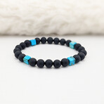 Agate + Imperial Jasper Bead Bracelet // Black + Blue