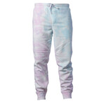 Pigment Dyed Fleece Sweatpants // Tie Dye Cotton Candy (XL)