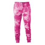 Pigment Dyed Fleece Sweatpants // Tie Dye Pink (L)