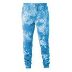 Pigment Dyed Fleece Sweatpants // Tie Dye Aqua (2XL)