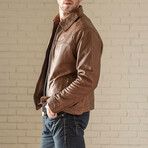 Karl Leather Jacket // Cognac (XS)