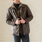 Shearling Collar Jacket // Brown (XS)